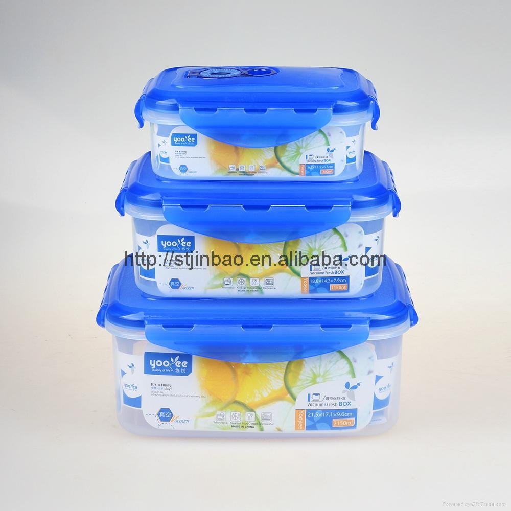 Set of 3 Airtight Plastic Food Storage Container Set