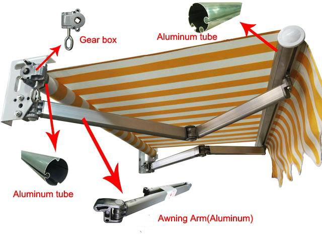 retractable awning with strong aluminium arm RA-002 2