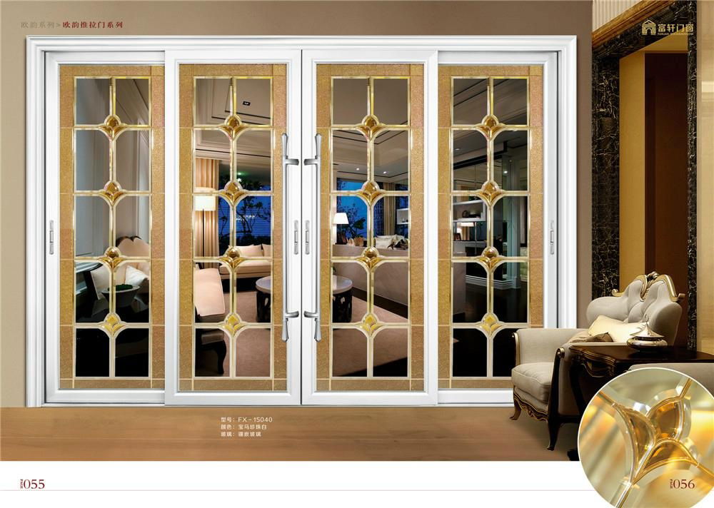 80-75 Series Aluminum Sliding Interior Door with Double Glazing for Villa