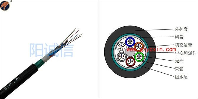 24芯钢带松套层绞式GYTS室外光缆 2