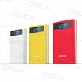 DOCA D563 10000mah power bank showing time and Alarm function 3
