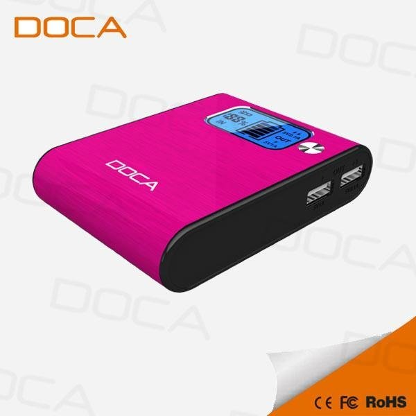 Newest DOCA D565 7800mAh dual USB portable power bank 5