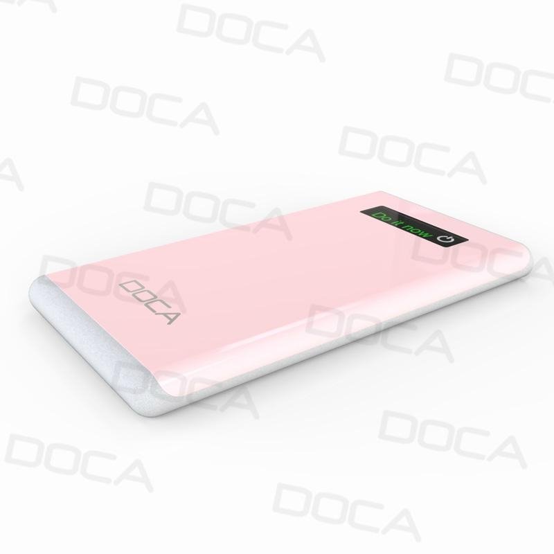 8000mAh DOCA D602 ultra thin dual USB power bank 3