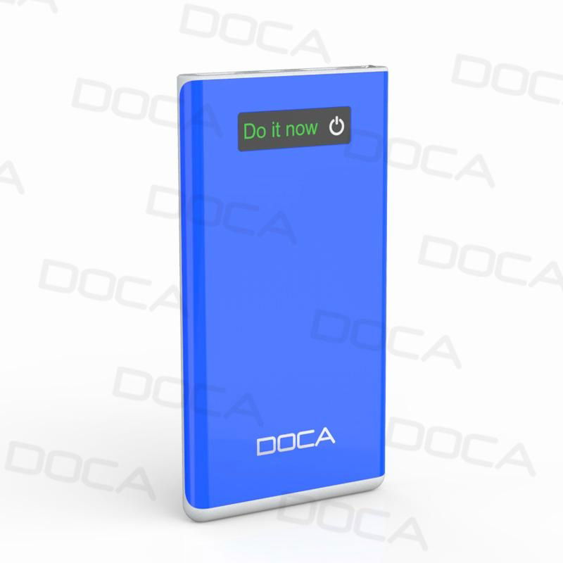 8000mAh DOCA D602 ultra thin dual USB power bank 4