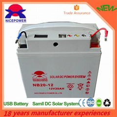 Maintenance free USB storage  12V 20AH battery