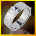 shiny polished  best service stainless steel cross ring 1