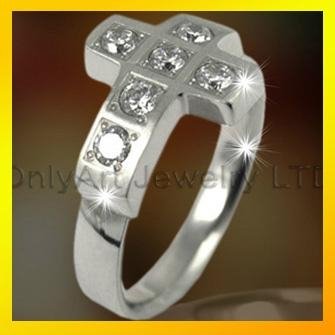 mens jewelry AAA CZ INLAID stainless steel ring 