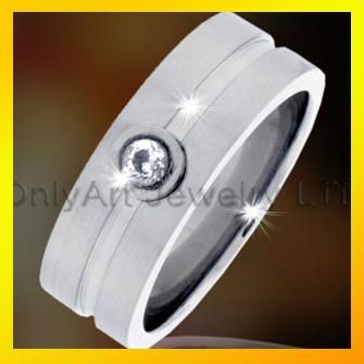 mens jewelry AAA CZ INLAID stainless steel ring  2
