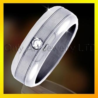 mens jewelry AAA CZ INLAID stainless steel ring  4