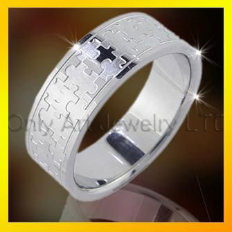 mens jewelry AAA CZ INLAID stainless steel ring  5