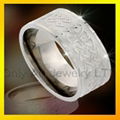 zircon inlaid steel jewelry unique design ring 5