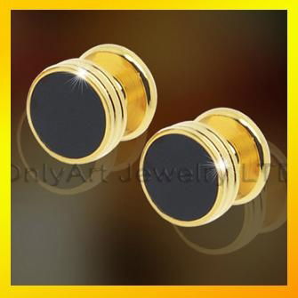 Top quality fashion gold plating fashion cufflinks and stud set for men