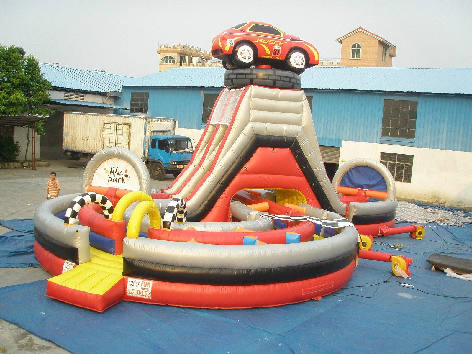 Top level hot selling inflatable wet dry bouncers with slide Castle 3