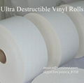 Custom White Warranty Label Adhesive Destructible Vinyl Paper                5