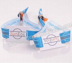 13.56Mhz disposable festival fabric rfid wristbands for events 