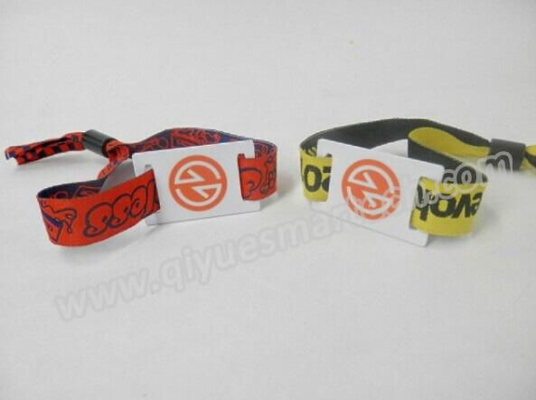 13.56Mhz disposable festival fabric rfid wristbands for events  3