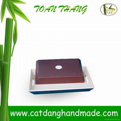 Spun bamboo tray with hold handle ( skype: hangleknn_1)