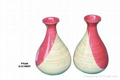 Round spun bamboo vase for decoration in Vietnam( Skype: hangleknn_1)