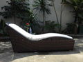  new style outdoor poly rattan garden furniture Sun Lounge 2
