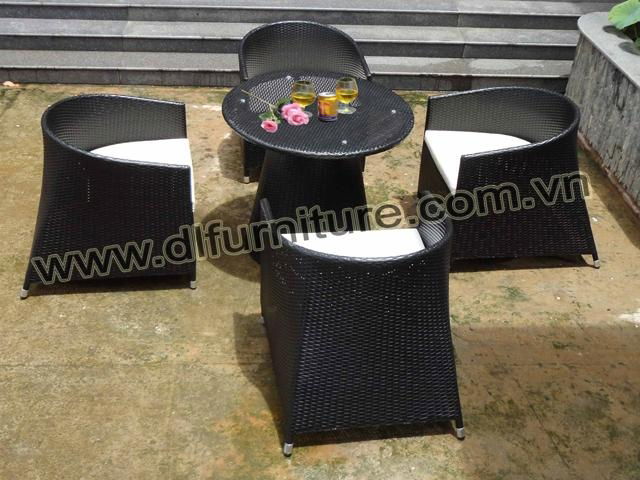 dining chair and top glass dining table with aluminum frame armchair rattan  2