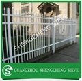 Decorative tubular steel fence with various designs