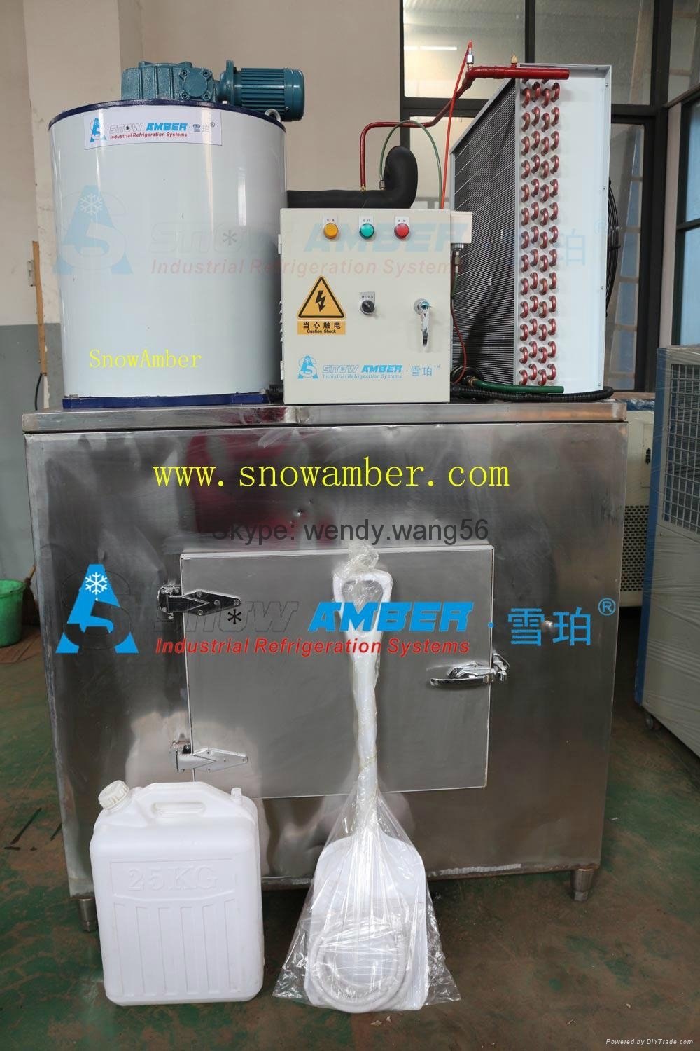 Industrial Shanghai Snowamber Hot Sales Ice Flake Making Machine For Fishery 1T 5