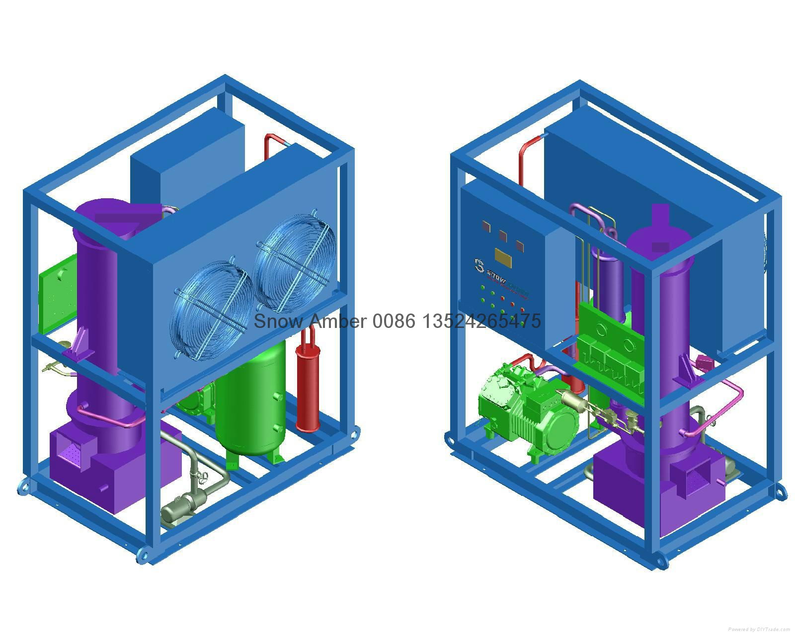 Small Scale 2.0 tons daily Commercial Tube Ice Maker