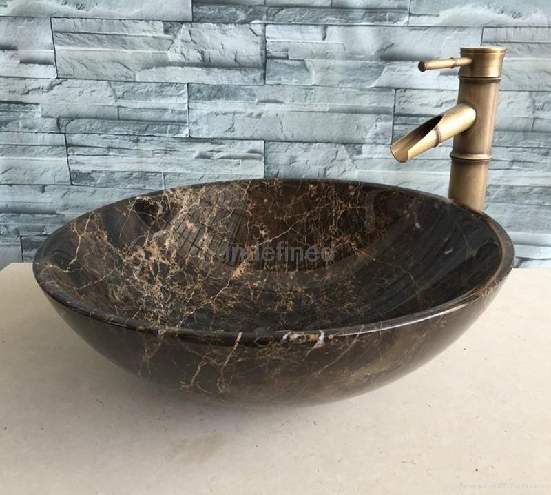 Stone Vessel Sink Marble Wash Bain Bathroom Wash Bowl 2
