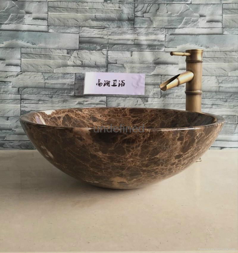 Stone Vessel Sink Marble Wash Bain Bathroom Wash Bowl 3