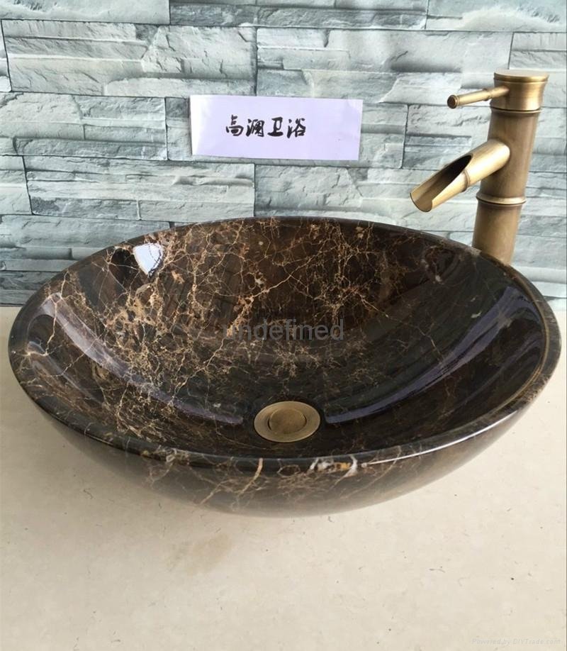 Stone Vessel Sink Marble Wash Bain Bathroom Wash Bowl 4