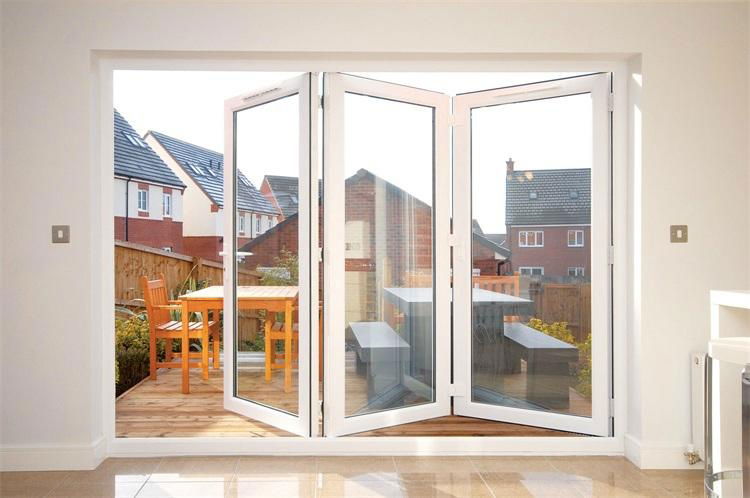 Plastic steel folding door