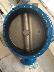 Resilient seat double flange Butterfly Valve 