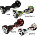 10 inch big wheel 2 wheels hip-hop red flame carbon fiber balance scooter 