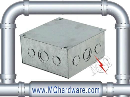 Galvanized steel metal junction box with screws