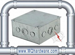 Galvanized steel metal junction box with screws