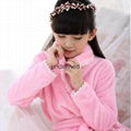  High quality children winter bathrobe coral fleece long Princess flannel lace n 5