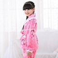    Winter Children's flannel pajamas girls pajamas suits tracksuit velvet lovely 3