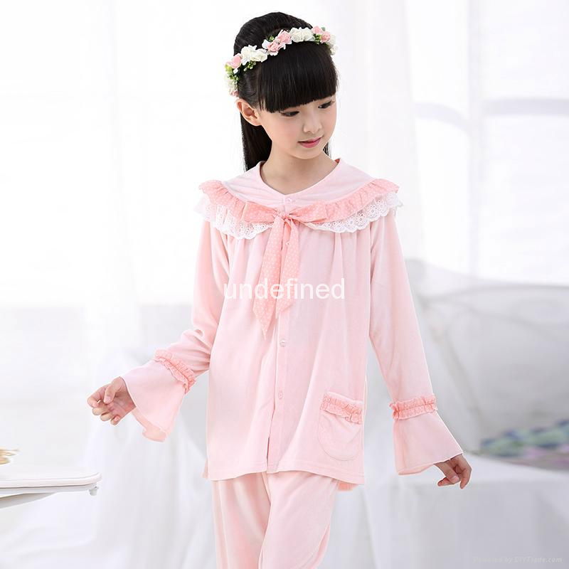  Children high quality Pijamas Flannel Princess pyjama Set 5