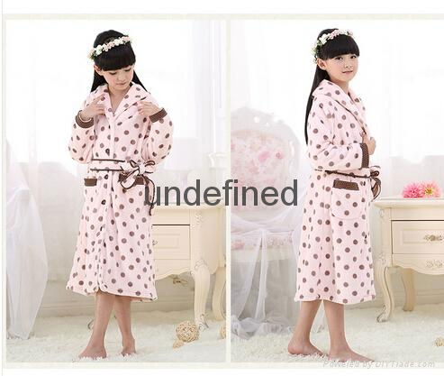 Grey White Polka Dot children's Sleep Lounge Robe 2