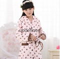 Grey White Polka Dot children's Sleep Lounge Robe 1