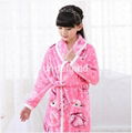 New winter Children warm robe bathrobe girl coral flannel robe kids home wear cl 2