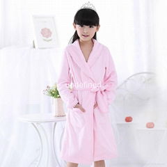 Girl  bathrobe coral fleece long high quality Princess flannel lace nig