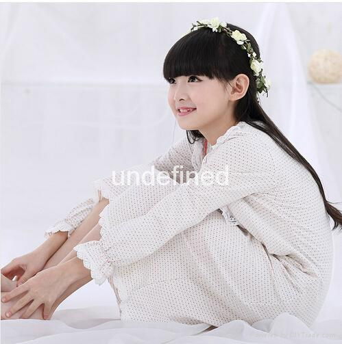 Long Sleeve Lace Pajamas Girls Princess Home Clothes 4