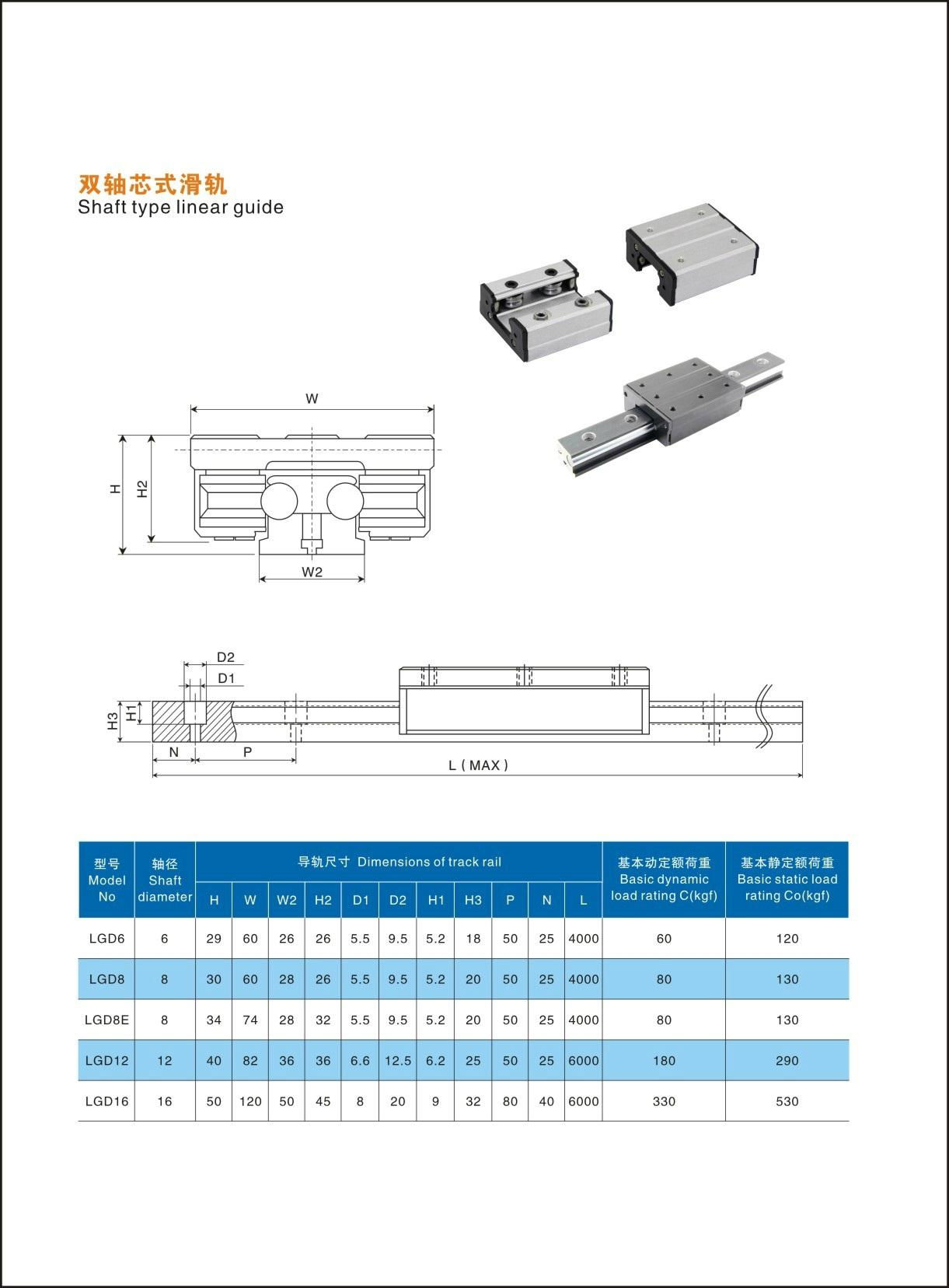 Shaft type linear guide Best price for the LGD6 LGD8 LGD12 LGD16 2