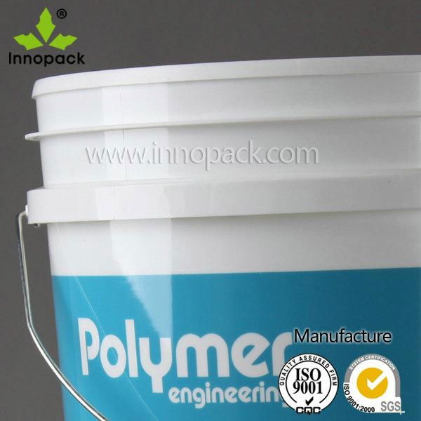 20L food grade white printed PP plastic pail for food, water, paint  5