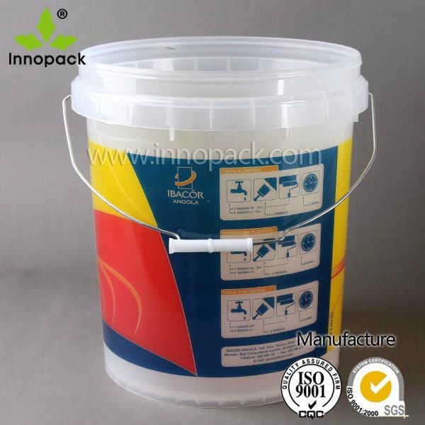 20L transparent printed plastic packaging bucket for food 3