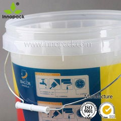 20L transparent printed plastic packaging bucket for food