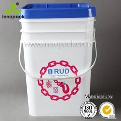 20 litre square plastic ice bucket with lid for water 