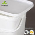 9L rectangular plastic pail with plastic lid and handle  1