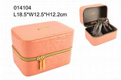 high-grade PU leather cosmetic bag with drawstring bag